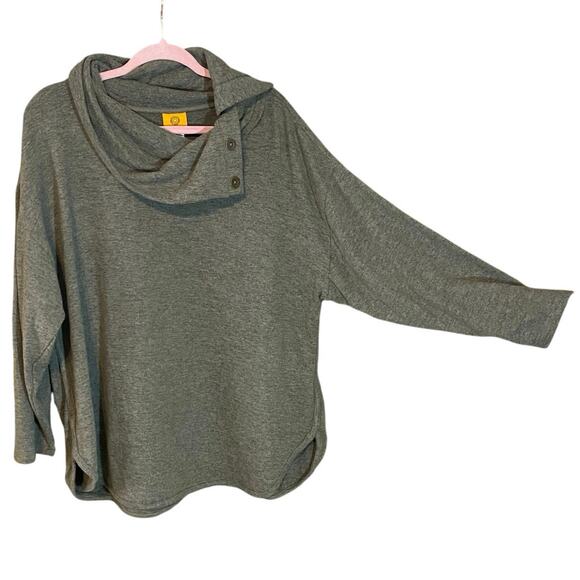 Ruby Rd. Woman 1X Green Cowl Neck Button Pullover Knit Top NWT cozy comfy autumn - Picture 2 of 8